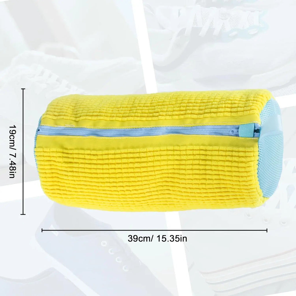 Fluffy Fiber Shoe Washing Bag 360° Surround Cleaning Reusable Durable Machine-Washable Laundry Bag with Zipper Closure (1pc) - PrimeNest
