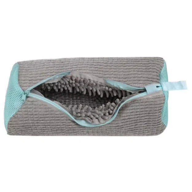 Fluffy Fiber Shoe Washing Bag 360° Surround Cleaning Reusable Durable Machine-Washable Laundry Bag with Zipper Closure (1pc) - PrimeNest