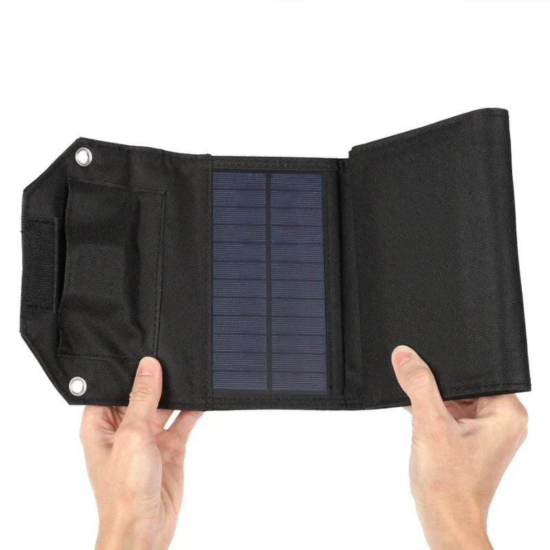 Folding Solar Panel 60W/80W/100W USB 5V Solar Charger Portable Solar Battery Power Bank for Outdoor Camping Hiking + Cable - PrimeNest