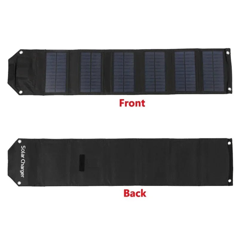 Folding Solar Panel 60W/80W/100W USB 5V Solar Charger Portable Solar Battery Power Bank for Outdoor Camping Hiking + Cable - PrimeNest