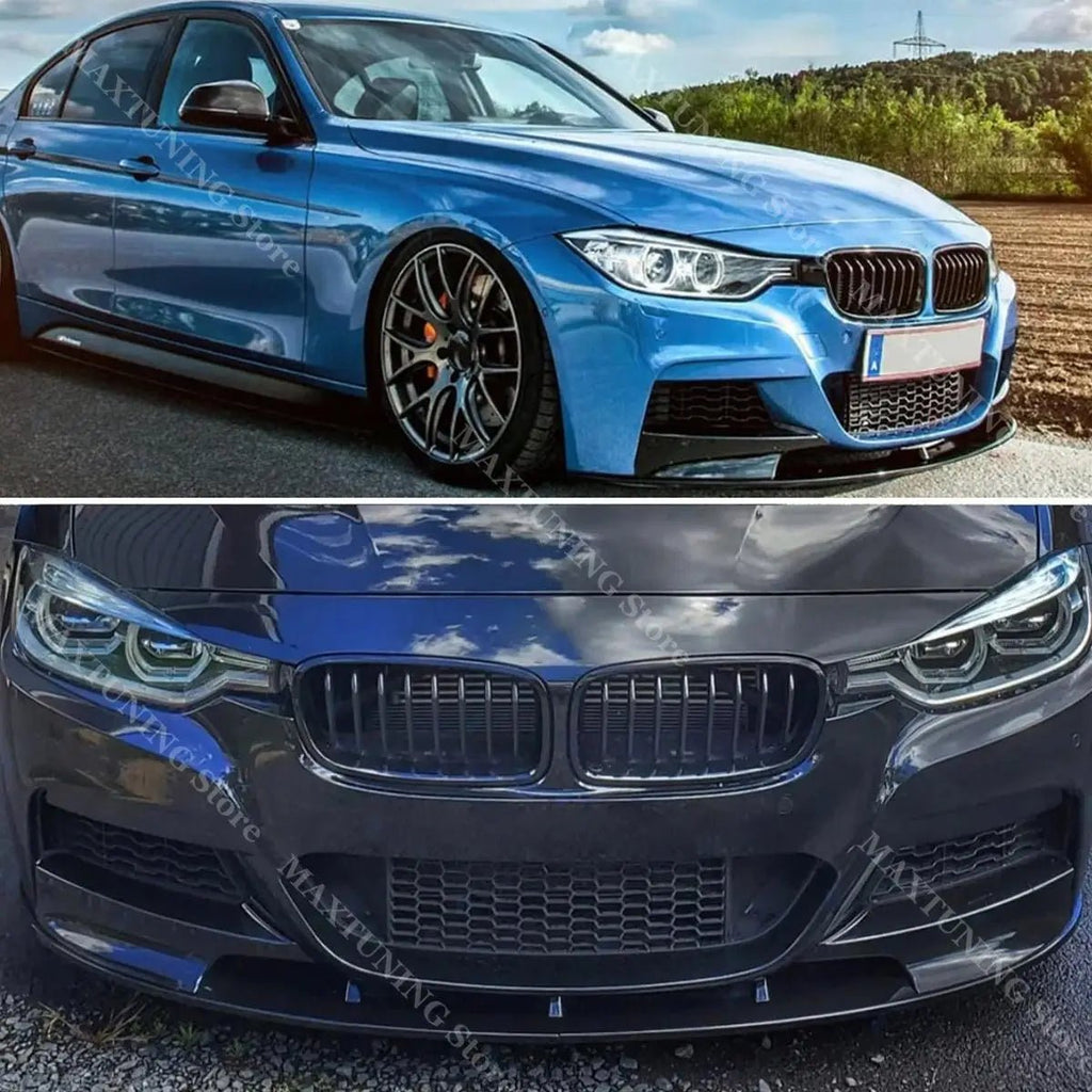 For BMW 3 Series F30 F31 M Sport 2012-2018 Black Car Front Bumper Spoiler Lip Splitter Body Kit Bumper Lip Chin Diffuser Guard - PrimeNest