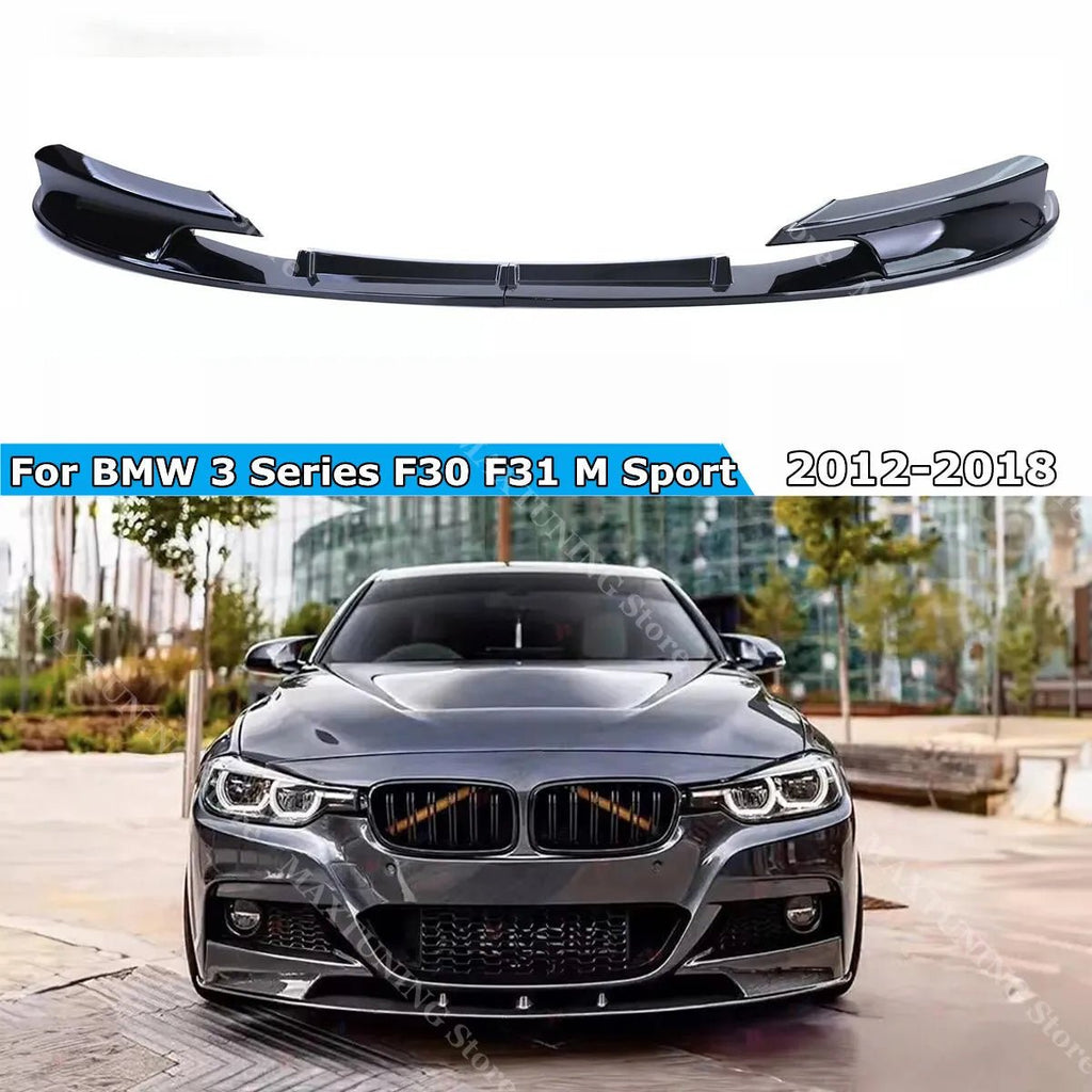 For BMW 3 Series F30 F31 M Sport 2012-2018 Black Car Front Bumper Spoiler Lip Splitter Body Kit Bumper Lip Chin Diffuser Guard - PrimeNest