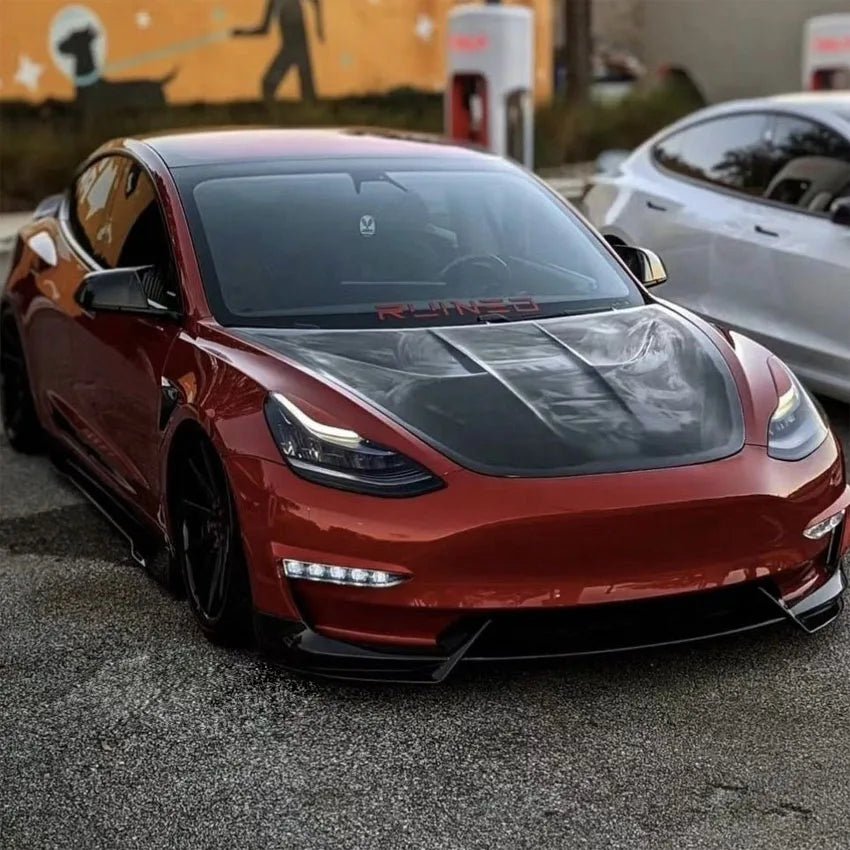 For Tesla Model 3 2017-2022 Gloss Black Front Bumper Lip Chin Diffuser Body Kit Spoiler Deflector Tuning Accessories Modified - PrimeNest