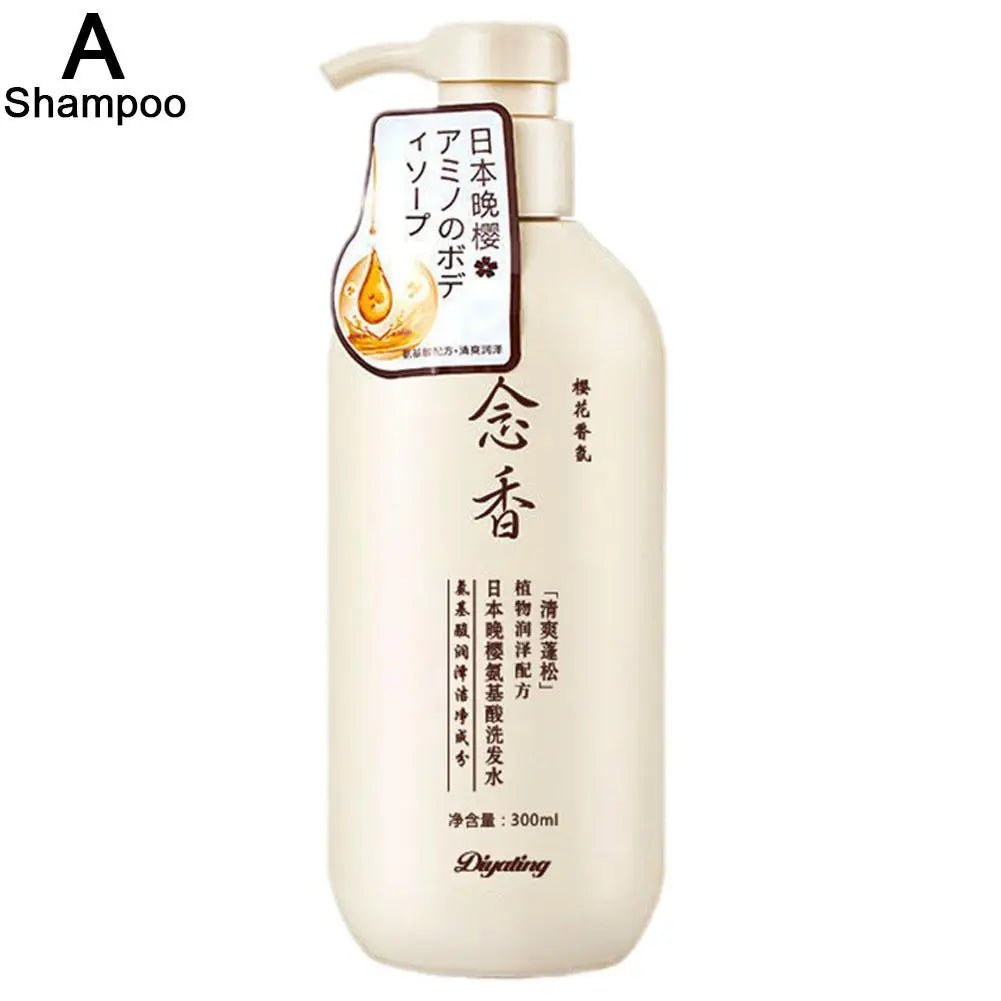 Fragrant Japanese Amino Acid Shampoo Hair Conditioner Set Body Wash Hair Shampoo Bath Lotion Shampoo Head Skin Care 300ml - PrimeNest