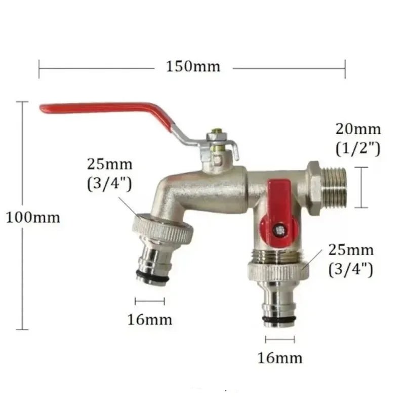 Garden Tools Brass Water Faucet 1/2" Outside & Inside Used Easy Turn On/Off Lever Handle Watering Supply Taps Ball Valve - PrimeNest