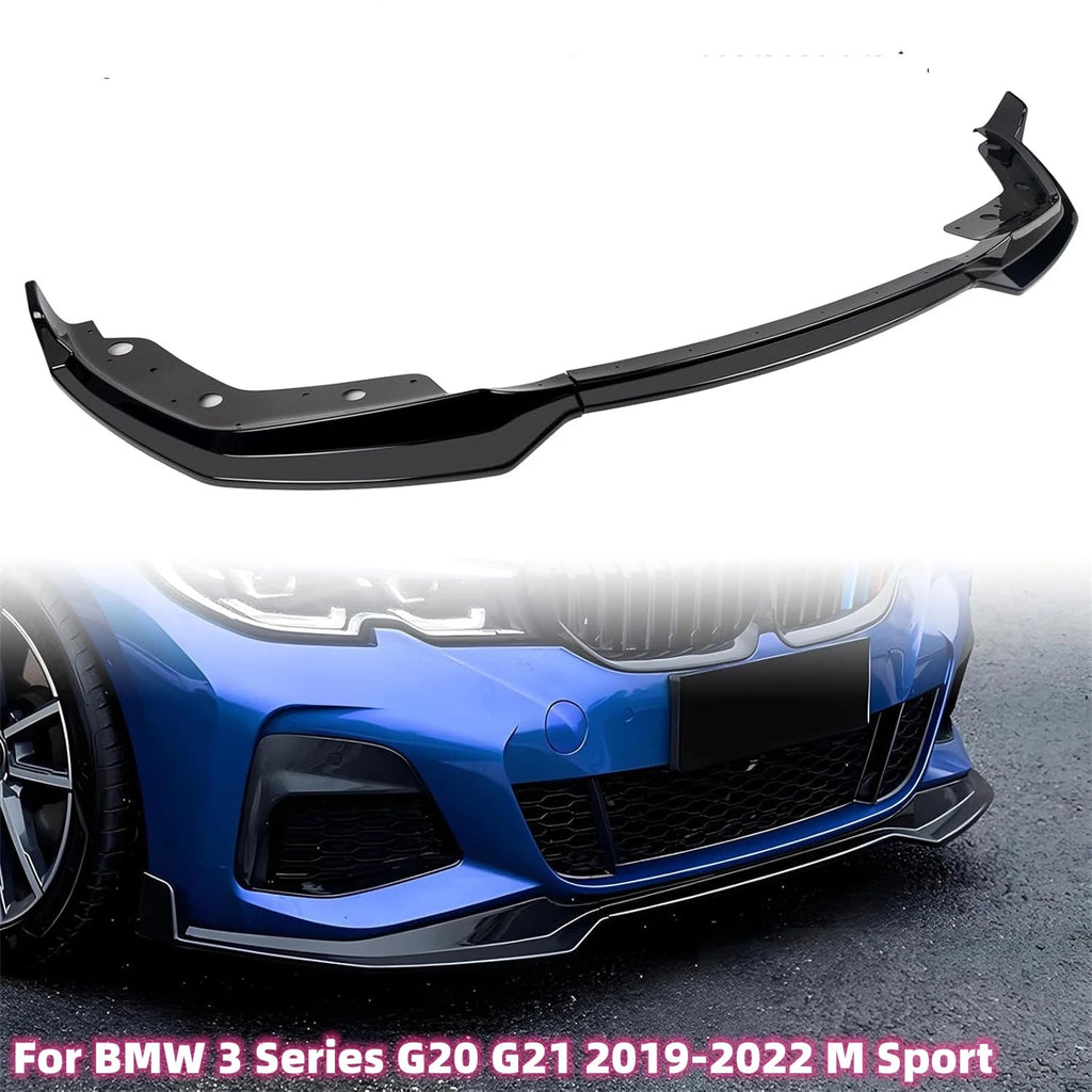 Gloss Black Car Front Bumper Splitter Lip For BMW 3 Series G20 G21 320i 330i 2019-2022 M Sport Diffuser Guard Body Kit Cover - PrimeNest