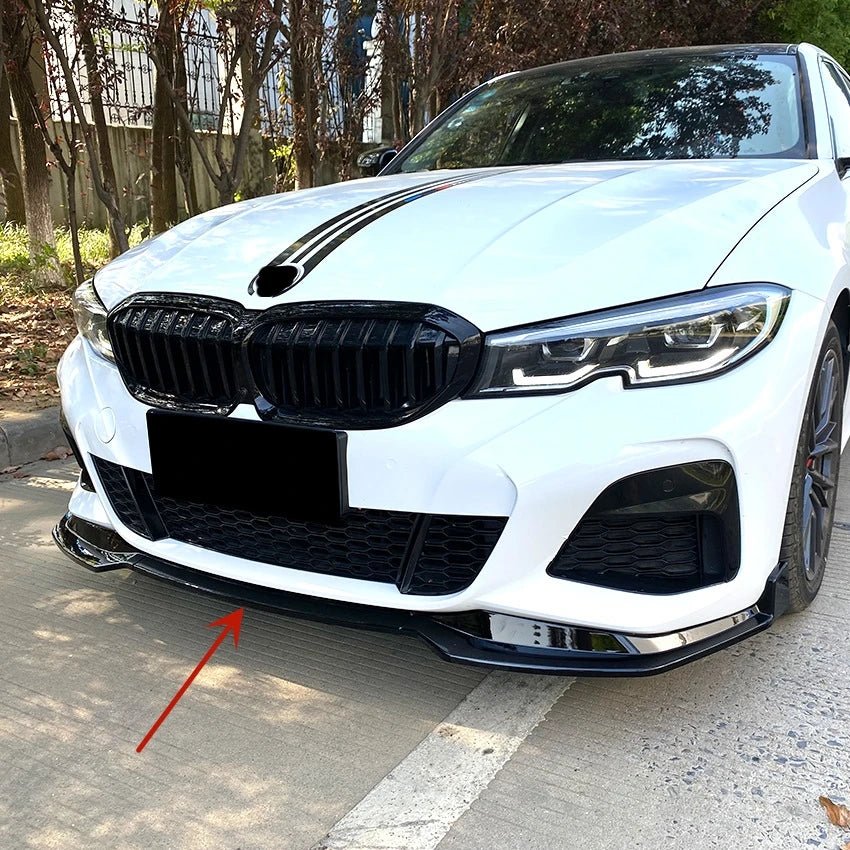 Gloss Black Car Front Bumper Splitter Lip For BMW 3 Series G20 G21 320i 330i 2019-2022 M Sport Diffuser Guard Body Kit Cover - PrimeNest