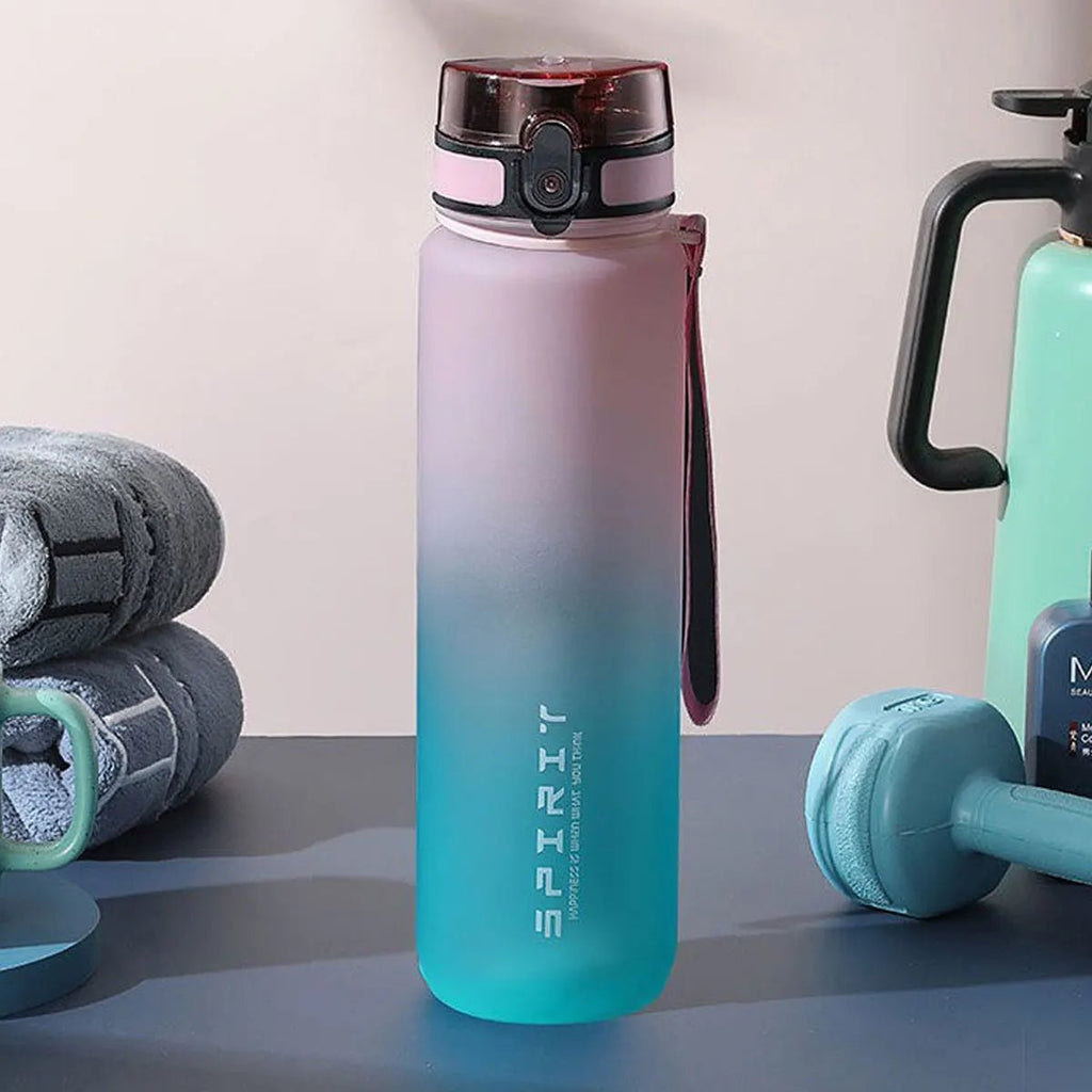Gradient Water Bottle - 1000ml/600ml/750ml Capacity Outdoor Camping Gym Suitable Holiday Gift Birthday - PrimeNest