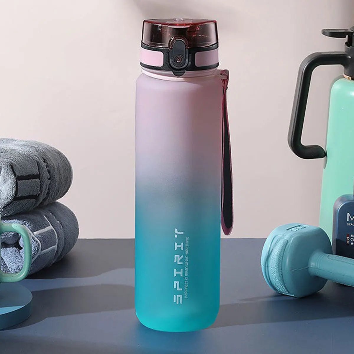 Gradient Water Bottle - 1000ml/600ml/750ml Capacity Outdoor Camping Gym Suitable Holiday Gift Birthday - PrimeNest