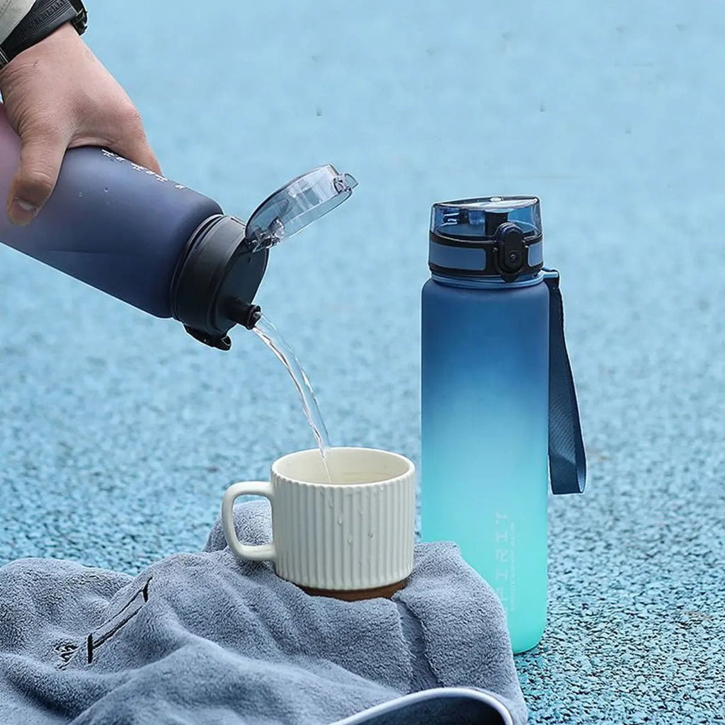 Gradient Water Bottle - 1000ml/600ml/750ml Capacity Outdoor Camping Gym Suitable Holiday Gift Birthday - PrimeNest