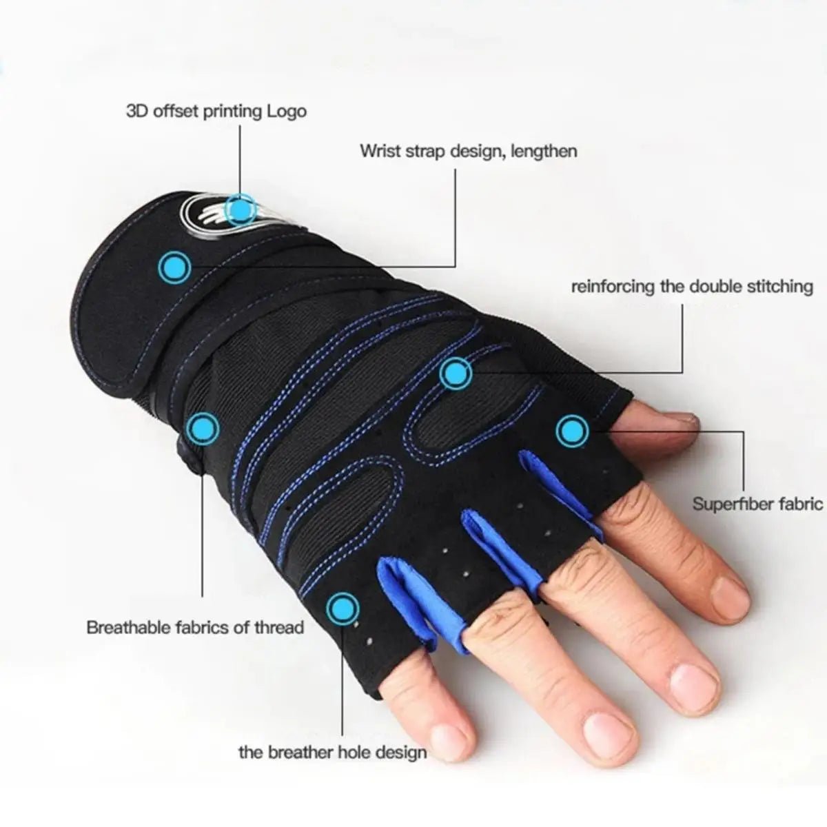 Gym Gloves for Men Women Fitness Weight Lifting Wristband Gloves Body Building Training Sports Exercise Cycling Glove Shockproof - PrimeNest