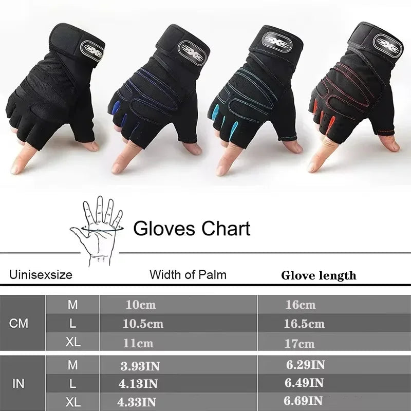 Gym Gloves for Men Women Fitness Weight Lifting Wristband Gloves Body Building Training Sports Exercise Cycling Glove Shockproof - PrimeNest