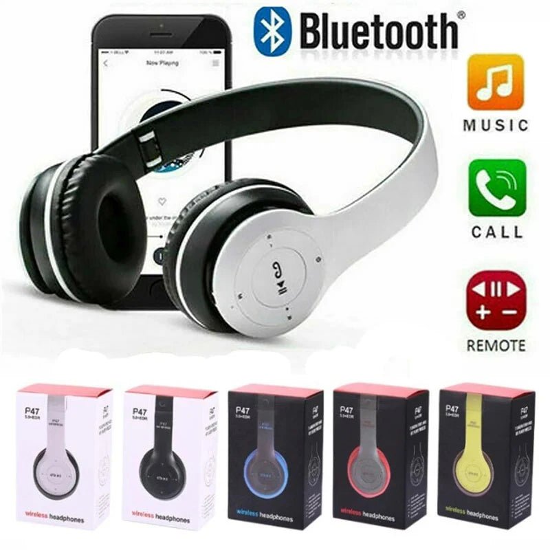 Handsfree Wireless Headphones Noise Canceling Headphone Earphone P47 headset Bluetooth Head Phone for iPhone Huawei Samsung S22 - PrimeNest