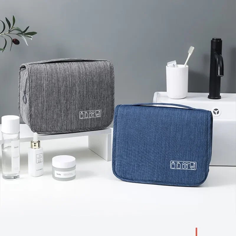 Hanging Toiletry Bag for Travel – Water-Resistant Oxford Wash Pouch, Folds Flat, Unisex Cosmetic Organizer - PrimeNest
