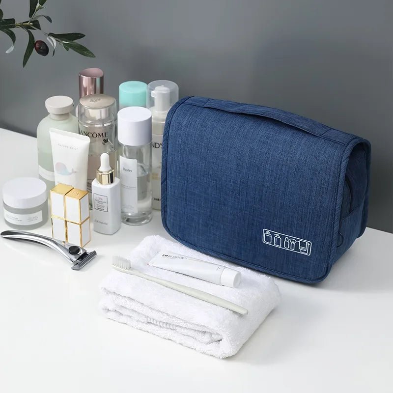 Hanging Toiletry Bag for Travel – Water-Resistant Oxford Wash Pouch, Folds Flat, Unisex Cosmetic Organizer - PrimeNest