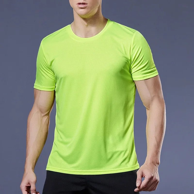 High quality men breathable fast drying running sports fitness breathable comfortable short sleeve T-shirt casual light Gym Tops - PrimeNest