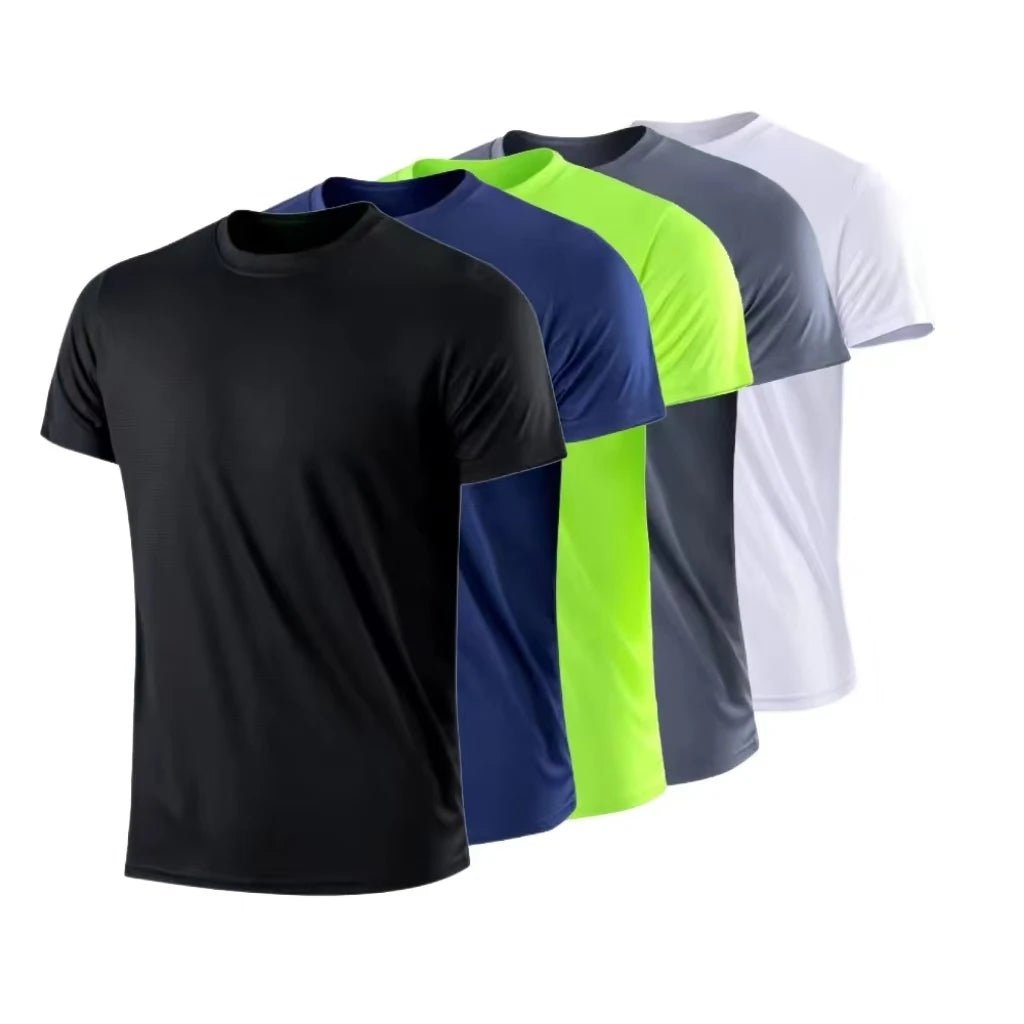 High quality men breathable fast drying running sports fitness breathable comfortable short sleeve T-shirt casual light Gym Tops - PrimeNest