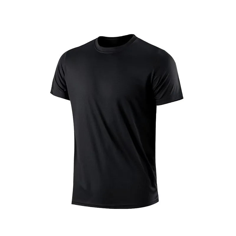 High quality men breathable fast drying running sports fitness breathable comfortable short sleeve T-shirt casual light Gym Tops - PrimeNest