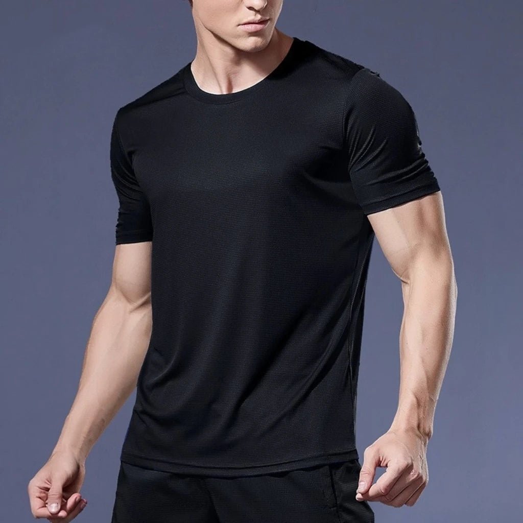 High quality men breathable fast drying running sports fitness breathable comfortable short sleeve T-shirt casual light Gym Tops - PrimeNest