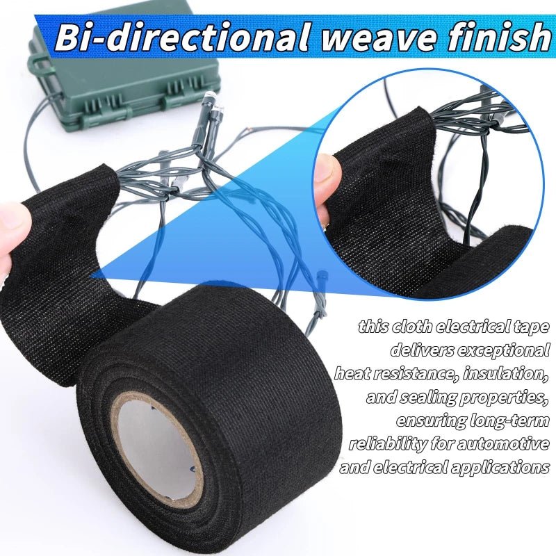 High Temperature Wire Harness Cloth Tape Automotive Cable Loom Heatproof Fabric Adhesive Tape for Engine Electrical Insulation - PrimeNest