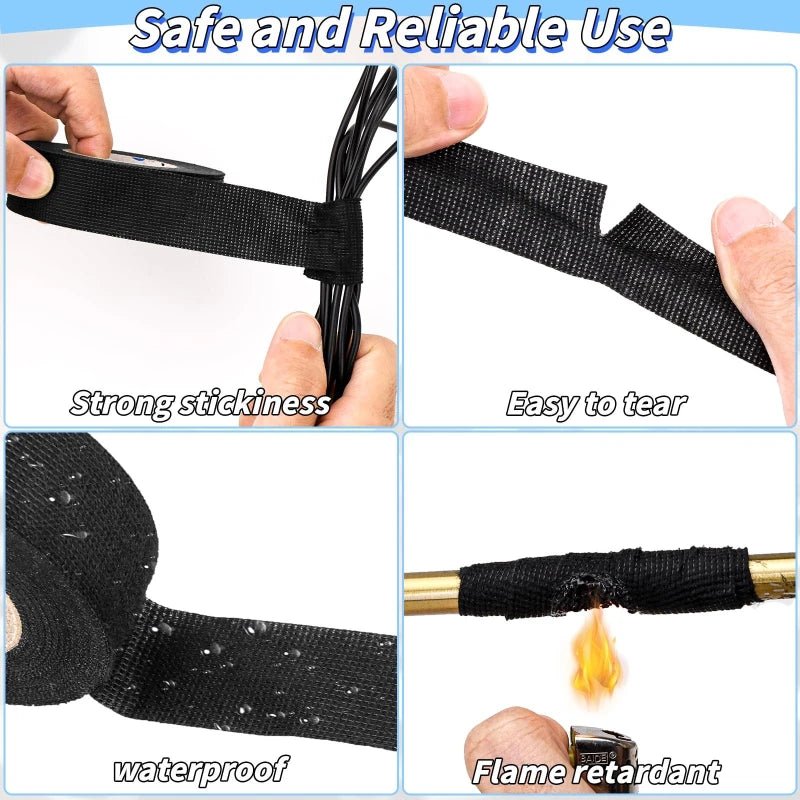 High Temperature Wire Harness Cloth Tape Automotive Cable Loom Heatproof Fabric Adhesive Tape for Engine Electrical Insulation - PrimeNest
