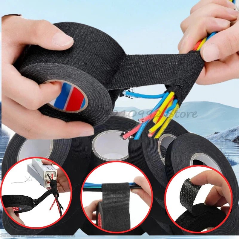 High Temperature Wire Harness Cloth Tape Automotive Cable Loom Heatproof Fabric Adhesive Tape for Engine Electrical Insulation - PrimeNest