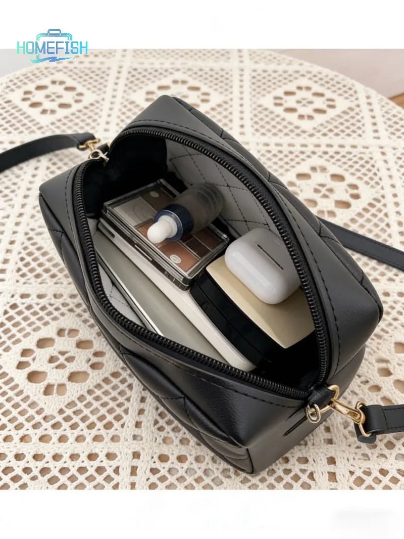 HOMEFISH Tassel Small Messenger Bag For Women Trend Lingge Embroidery Camera Female Shoulder Bag Fashion Chain Crossbody Bags - PrimeNest