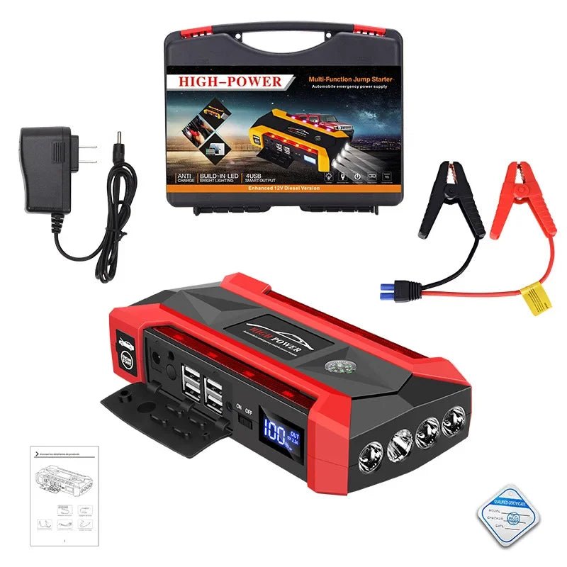 Intelligent 30000mAh Car Jump Starter - Features Advanced Safety Protection to Safely Jump Start Your 12V Vehicle Without Help - PrimeNest