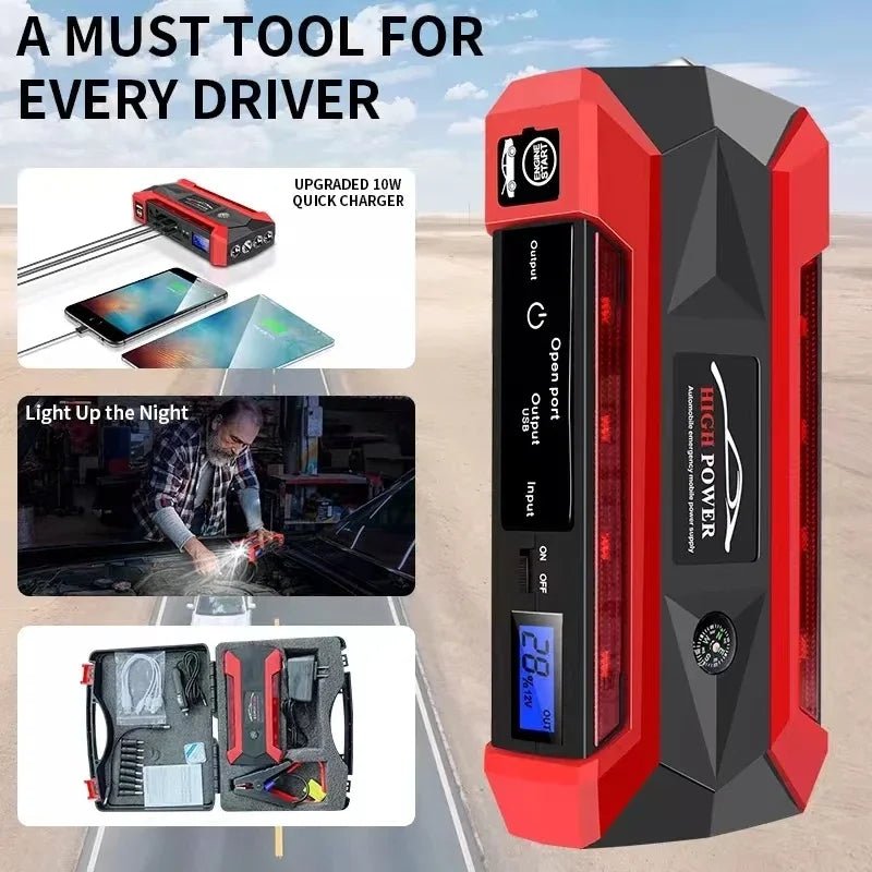 Intelligent 30000mAh Car Jump Starter - Features Advanced Safety Protection to Safely Jump Start Your 12V Vehicle Without Help - PrimeNest