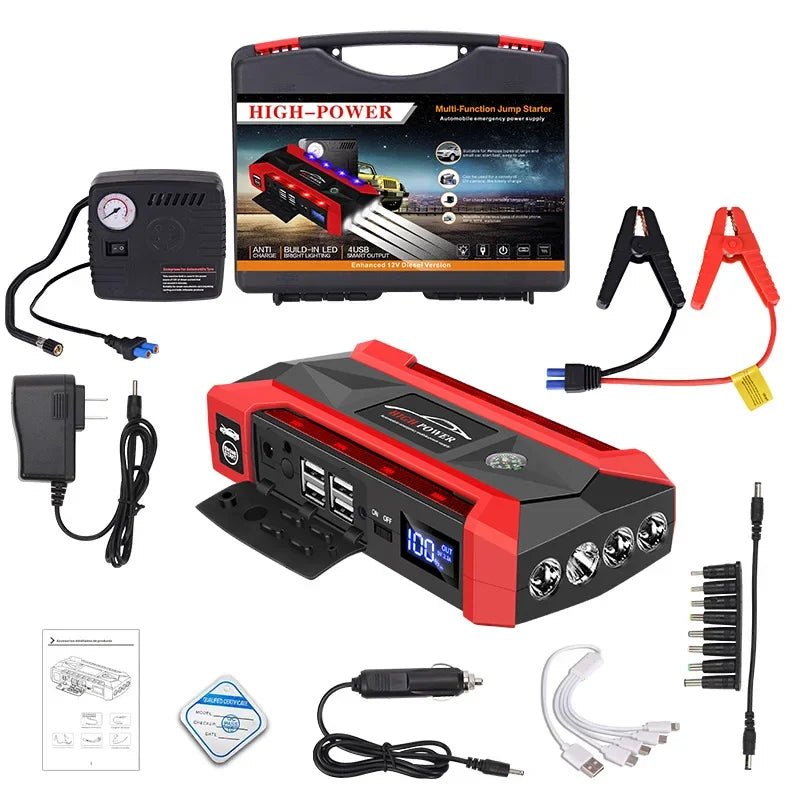 Intelligent 30000mAh Car Jump Starter - Features Advanced Safety Protection to Safely Jump Start Your 12V Vehicle Without Help - PrimeNest