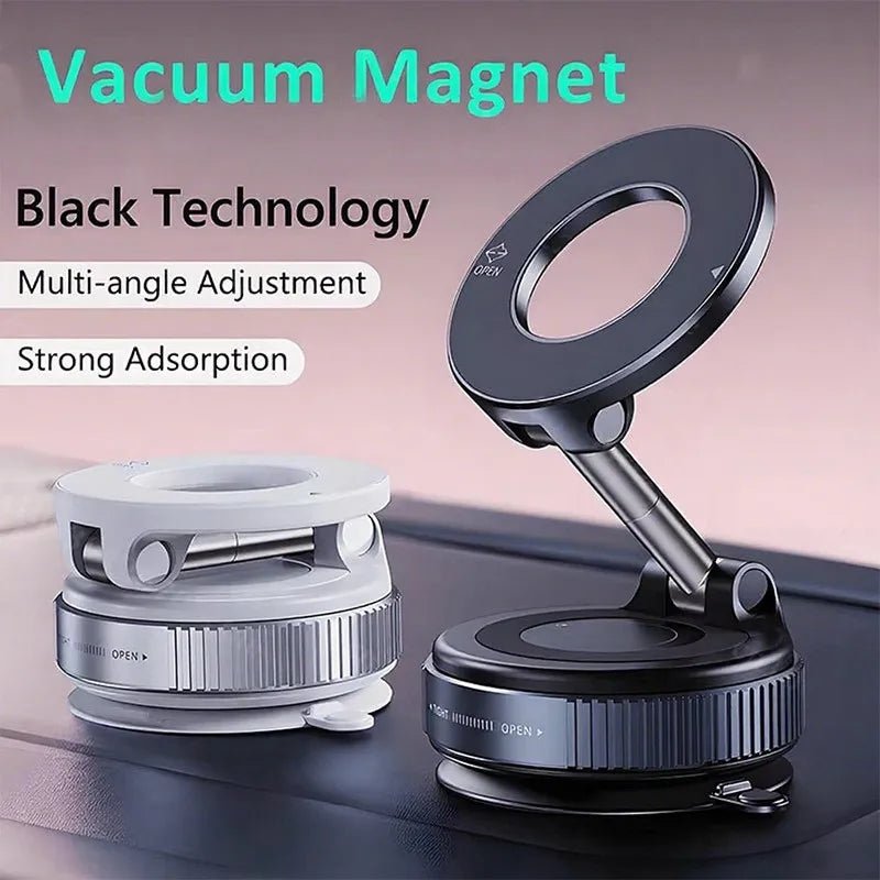 K007 Strong Magnetic Car Phone Holder Foldable Design 360° Adjustable Vacuum Mount for Car/Desk/Bathroom/Universal Use Holder - PrimeNest