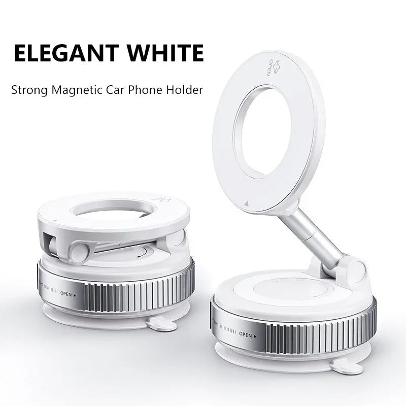 K007 Strong Magnetic Car Phone Holder Foldable Design 360° Adjustable Vacuum Mount for Car/Desk/Bathroom/Universal Use Holder - PrimeNest