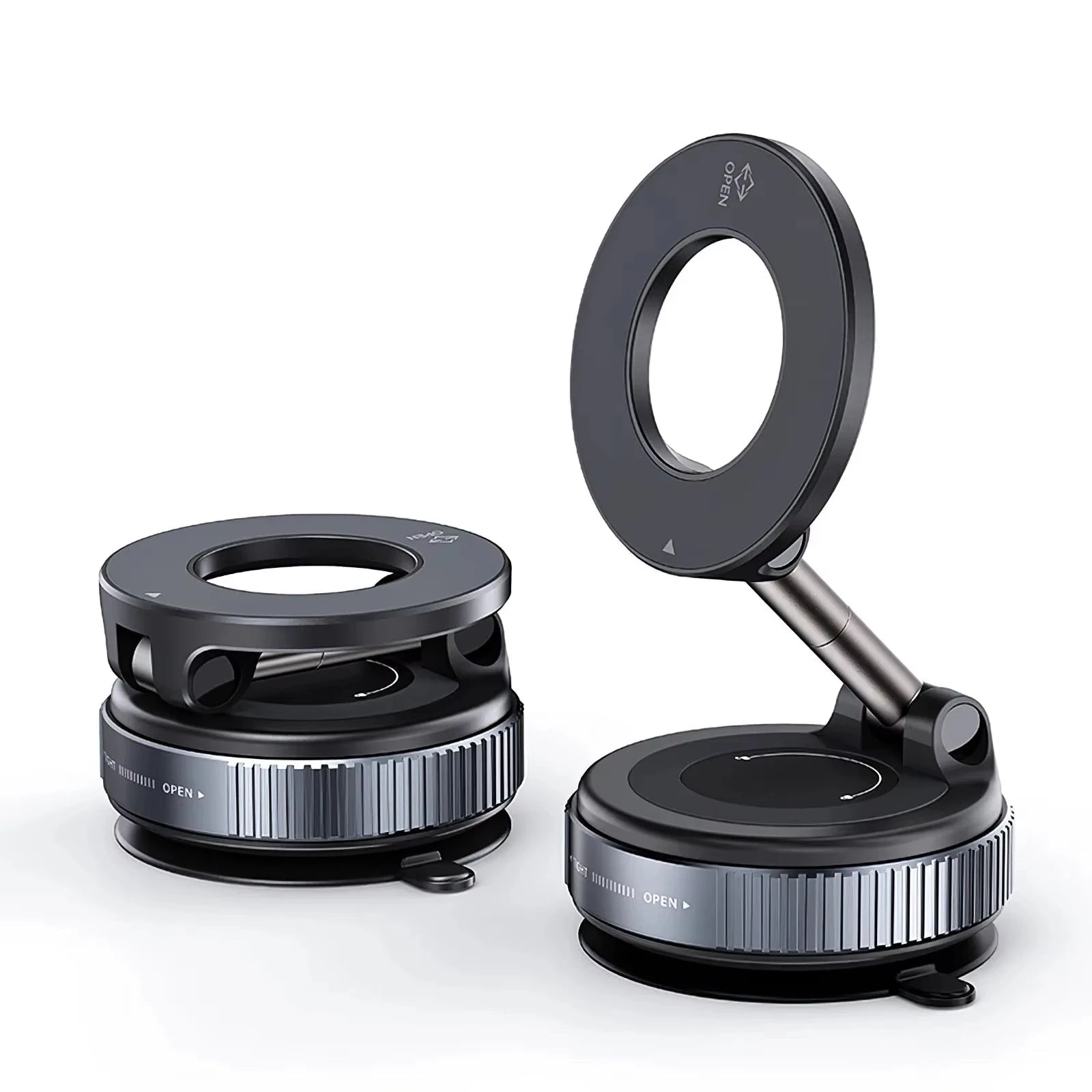 K007 Strong Magnetic Car Phone Holder Foldable Design 360° Adjustable Vacuum Mount for Car/Desk/Bathroom/Universal Use Holder - PrimeNest