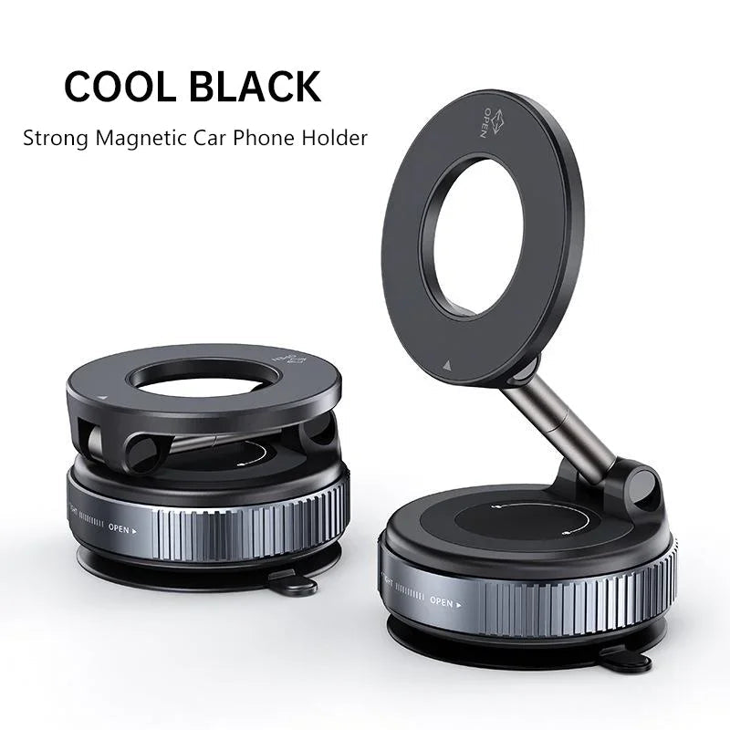 K007 Strong Magnetic Car Phone Holder Foldable Design 360° Adjustable Vacuum Mount for Car/Desk/Bathroom/Universal Use Holder - PrimeNest