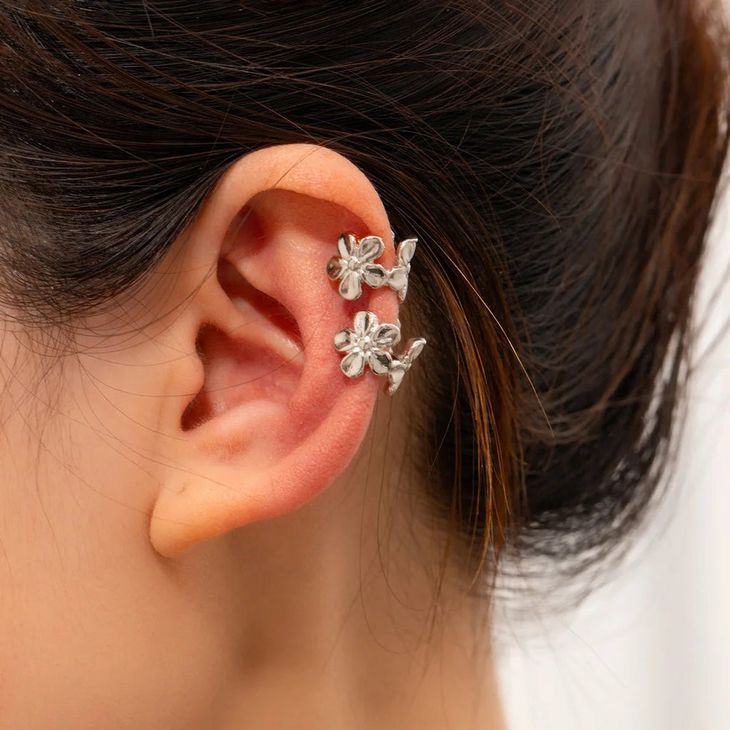 LATS Starfish Shell Flower Clip Earrings for Women Gold/Silver Color Non-Piercing Ear Cuff Daily Jewelry Accessories Party Gift - PrimeNest