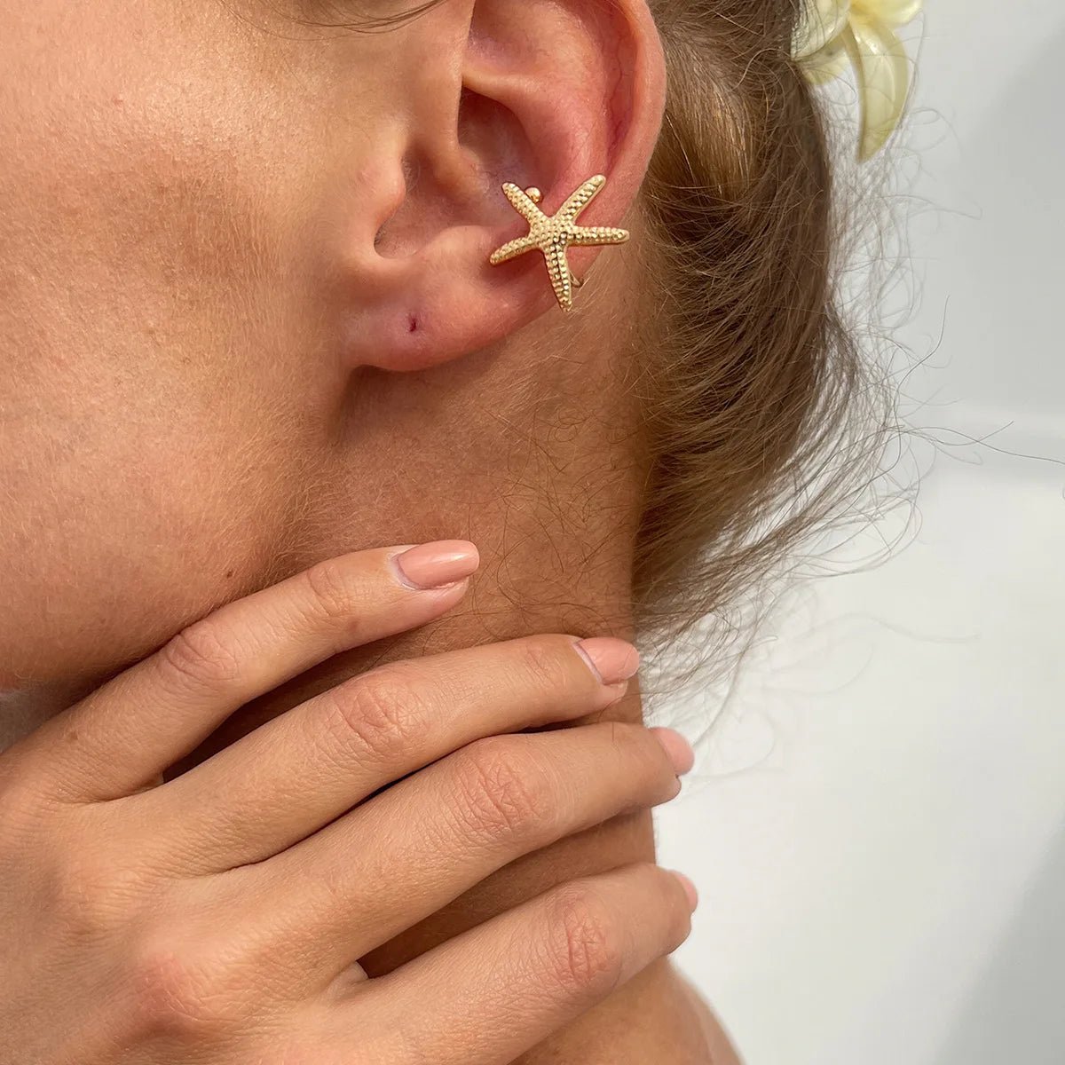 LATS Starfish Shell Flower Clip Earrings for Women Gold/Silver Color Non-Piercing Ear Cuff Daily Jewelry Accessories Party Gift - PrimeNest
