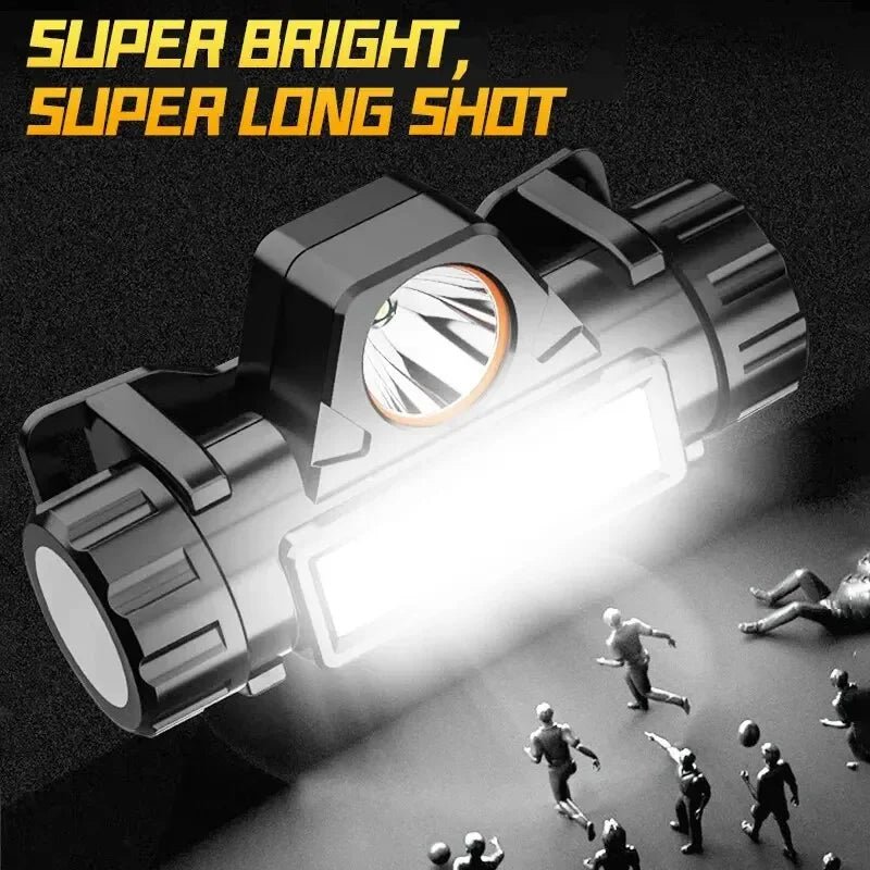 LED Head Mounted Magnetic Flashlight for Night Fishing - Outdoor Headlights with Long Battery Life Strong Light Charging - PrimeNest