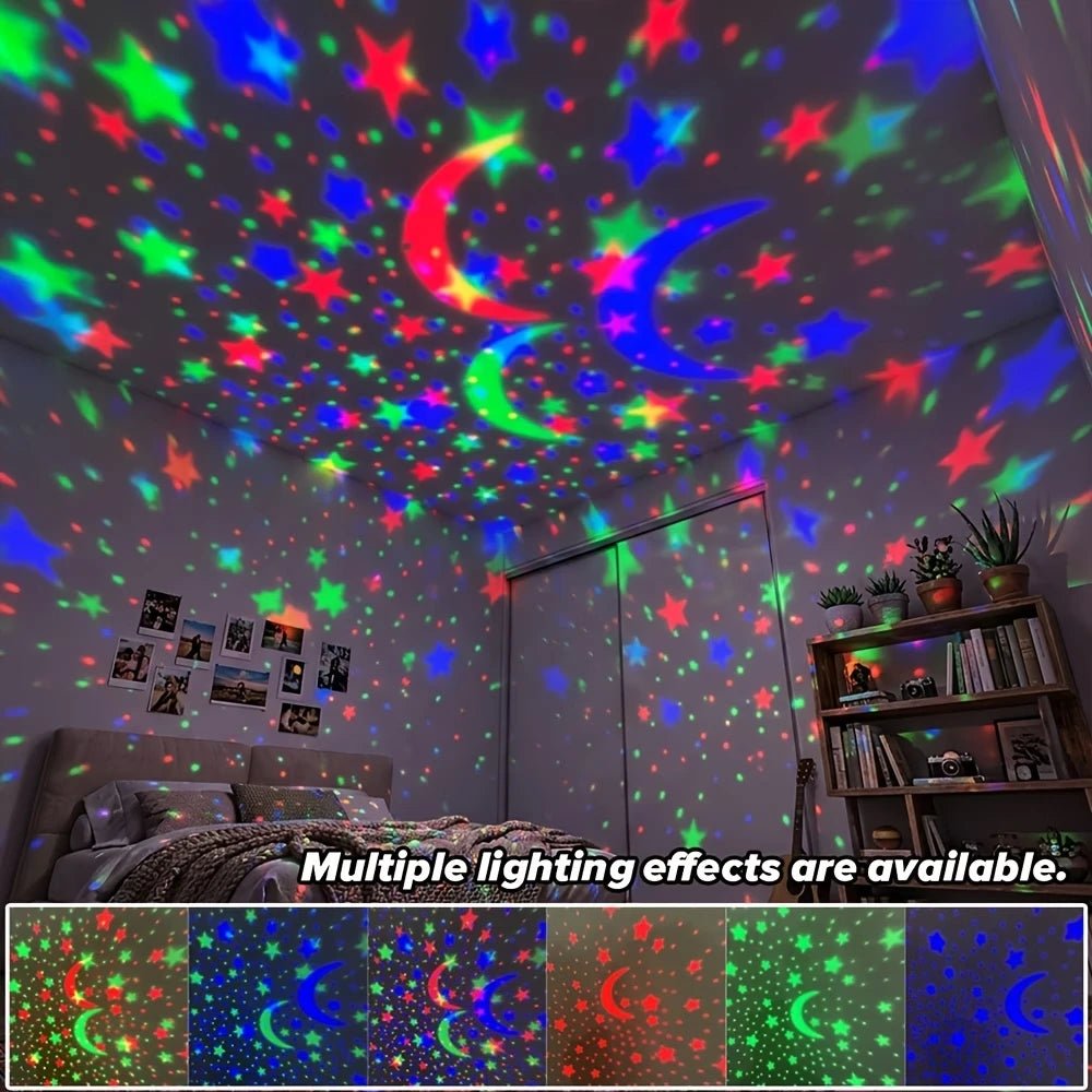 LED Starry Sky Night Lights USB Projector Lamp Magic Ball Moon Star Christmas Lights Home Room Atmosphere Decorations - PrimeNest