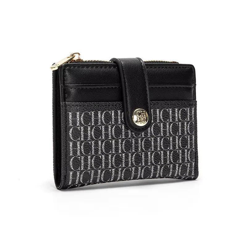 Luxury Brand Classic Retro Square Design Card Case Fashion Button Classic Folding Money Clip Compact Lightweight Luxury Women - PrimeNest