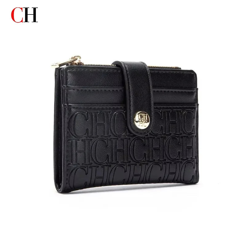 Luxury Brand Classic Retro Square Design Card Case Fashion Button Classic Folding Money Clip Compact Lightweight Luxury Women - PrimeNest