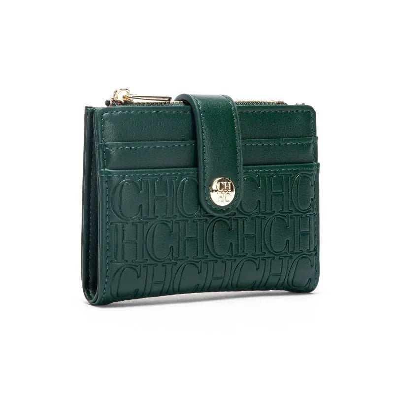 Luxury Brand Classic Retro Square Design Card Case Fashion Button Classic Folding Money Clip Compact Lightweight Luxury Women - PrimeNest