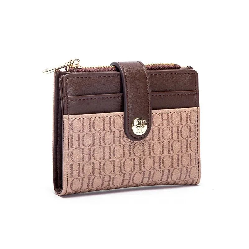Luxury Brand Classic Retro Square Design Card Case Fashion Button Classic Folding Money Clip Compact Lightweight Luxury Women - PrimeNest