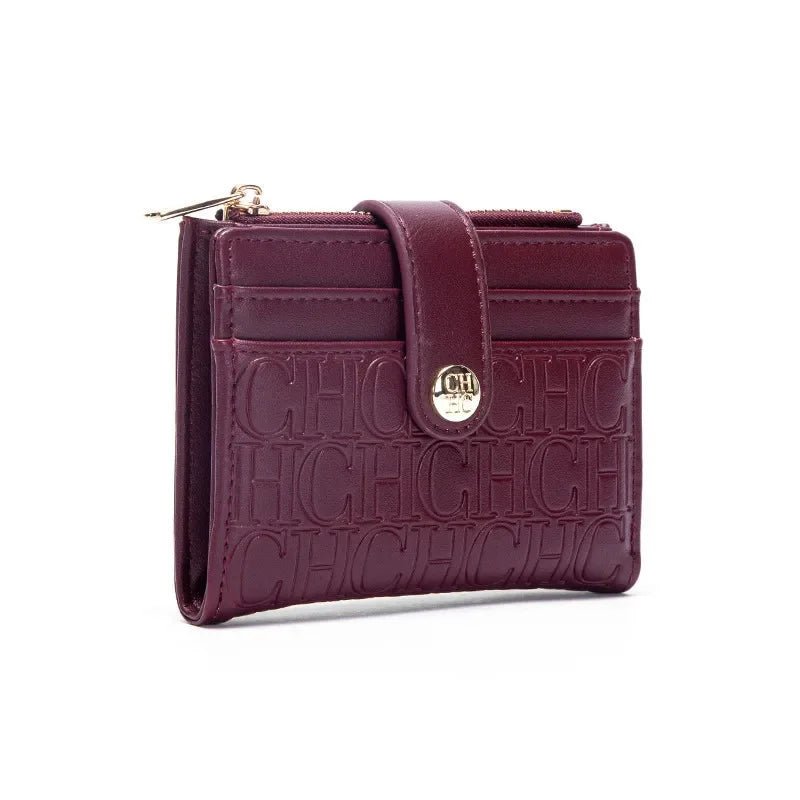 Luxury Brand Classic Retro Square Design Card Case Fashion Button Classic Folding Money Clip Compact Lightweight Luxury Women - PrimeNest
