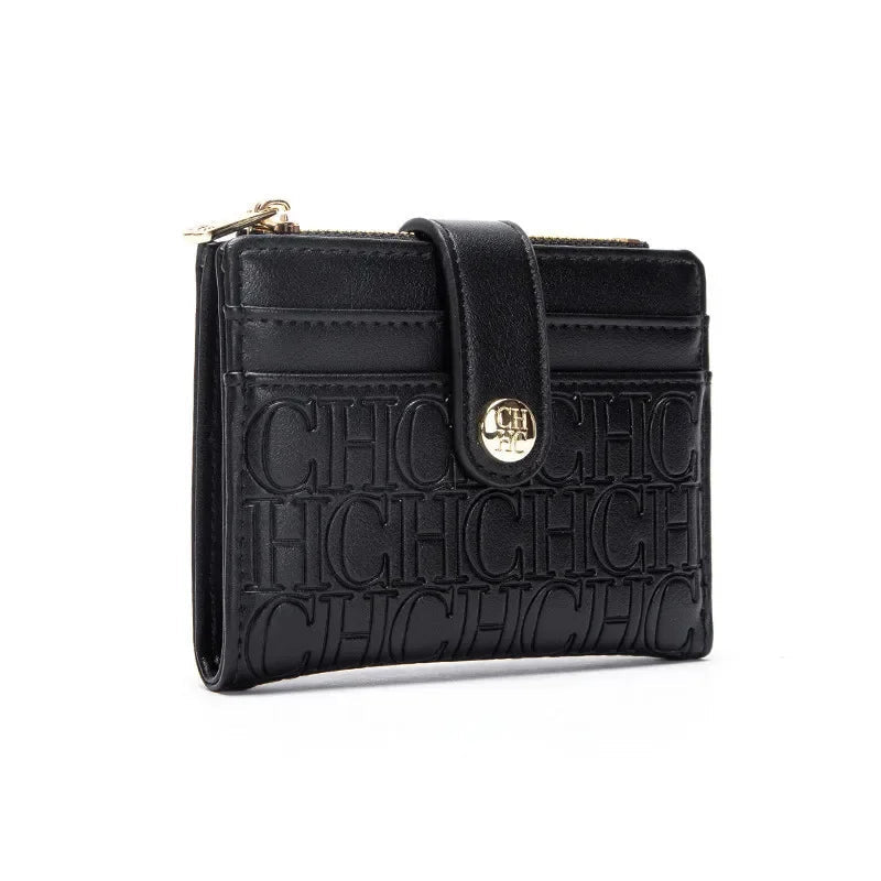 Luxury Brand Classic Retro Square Design Card Case Fashion Button Classic Folding Money Clip Compact Lightweight Luxury Women - PrimeNest