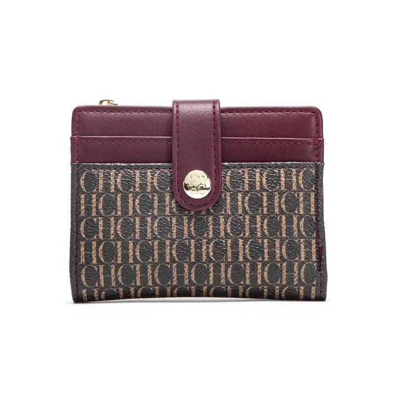 Luxury Brand Classic Retro Square Design Card Case Fashion Button Classic Folding Money Clip Compact Lightweight Luxury Women - PrimeNest