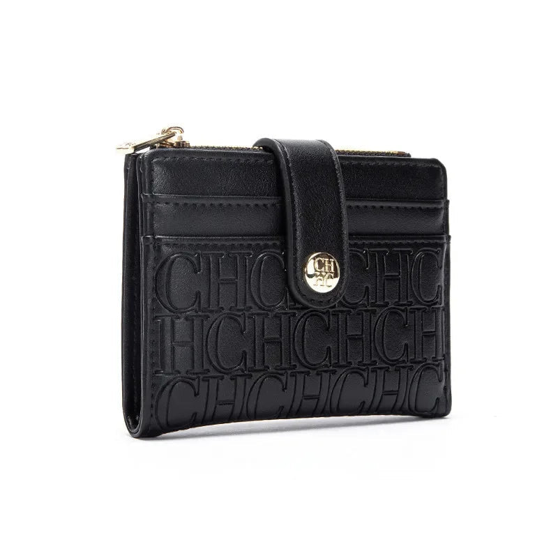 Luxury Brand Classic Retro Square Design Card Case Fashion Button Classic Folding Money Clip Compact Lightweight Luxury Women - PrimeNest