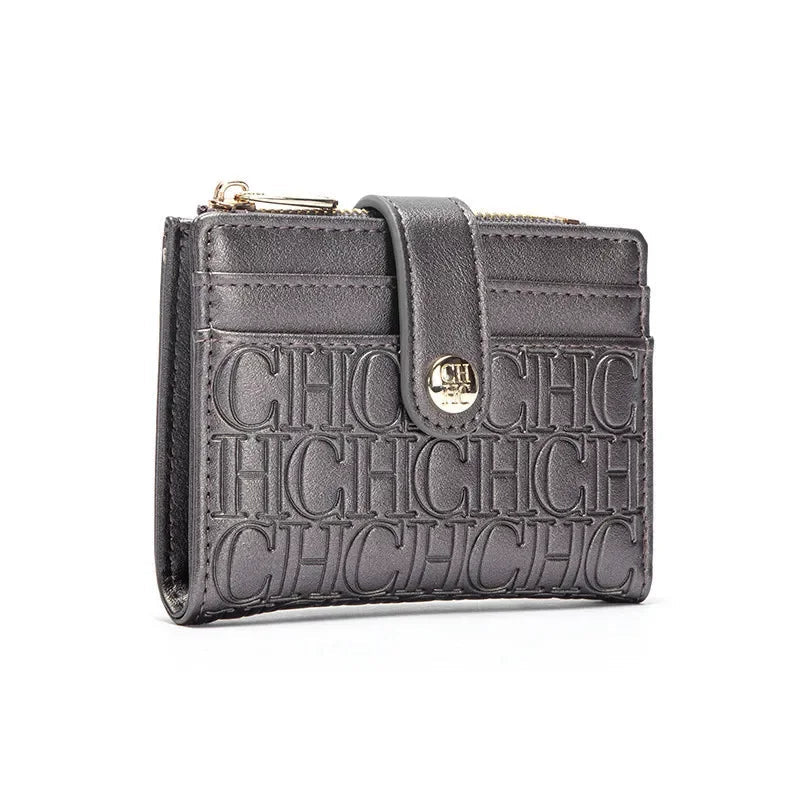 Luxury Brand Classic Retro Square Design Card Case Fashion Button Classic Folding Money Clip Compact Lightweight Luxury Women - PrimeNest