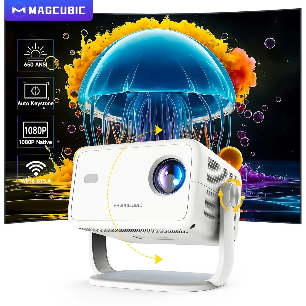 Magcubic Native 1080P 650ANSI 8K Android14 L018 Projector With Auto Keystone Correction Focus Wifi6 BT5.4 Portable Movie Outdoor - PrimeNest