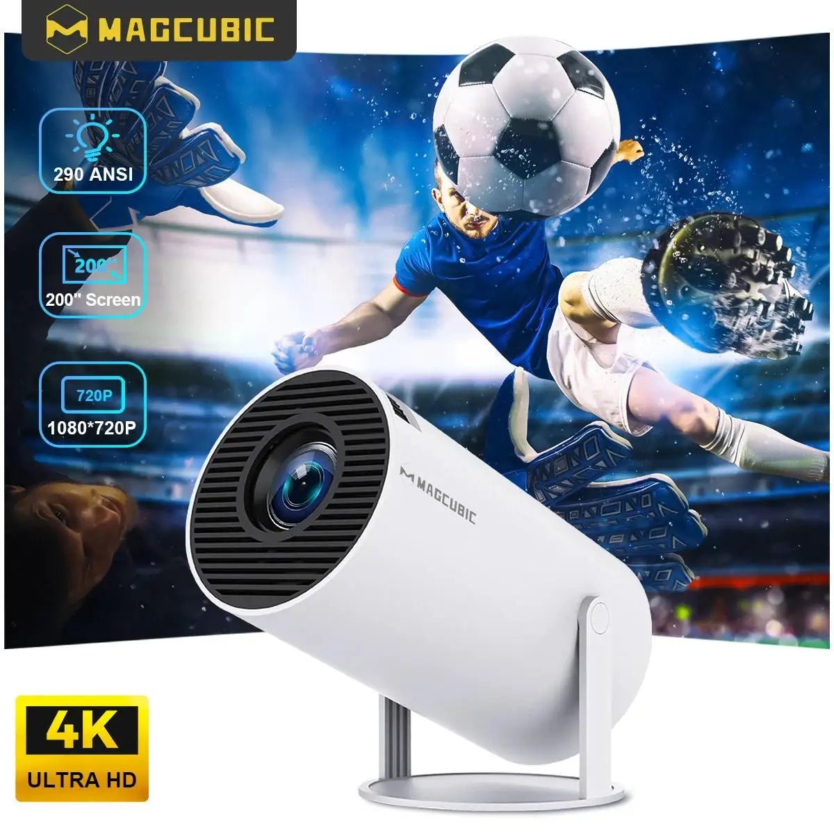 MAGCUBIC Projector HY300 PRO 8K Android 14 Dual Wifi6 290ANSI Allwinner H726 BT5.4 1080P 1280*720P Home Cinema Outdoor Projetor - PrimeNest