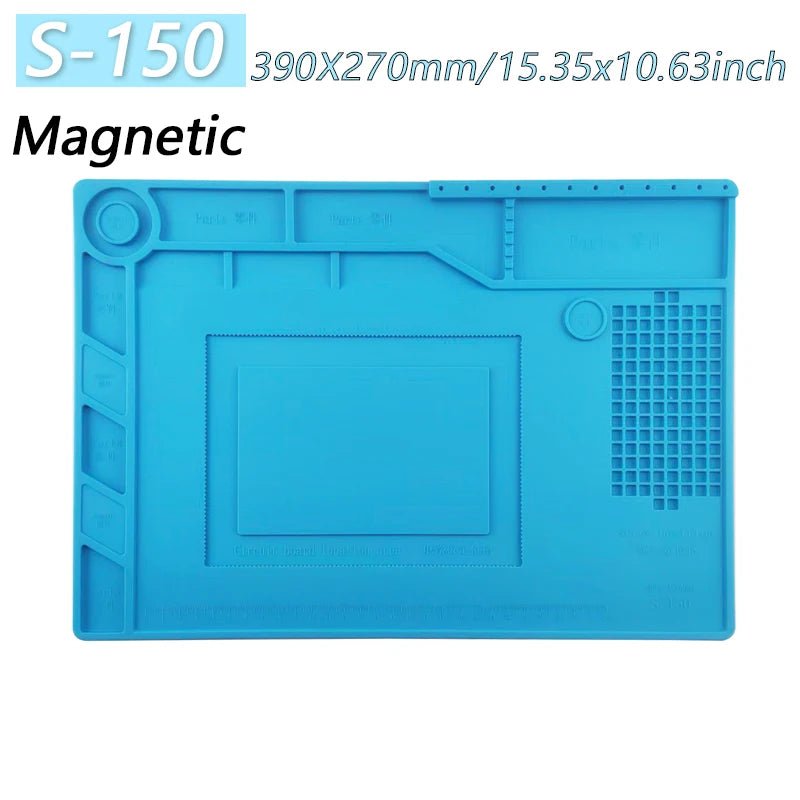 Magnetic Mat Silicone Work Mat Soldering Station Mat Heat Resistant 932°F Anti-Static for Electronic Phone Laptop Watch Repair - PrimeNest